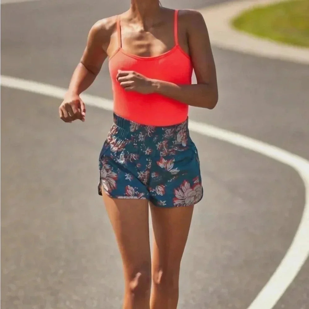 Free People The Way Home Printed Shorts In Empire Jewel Size S